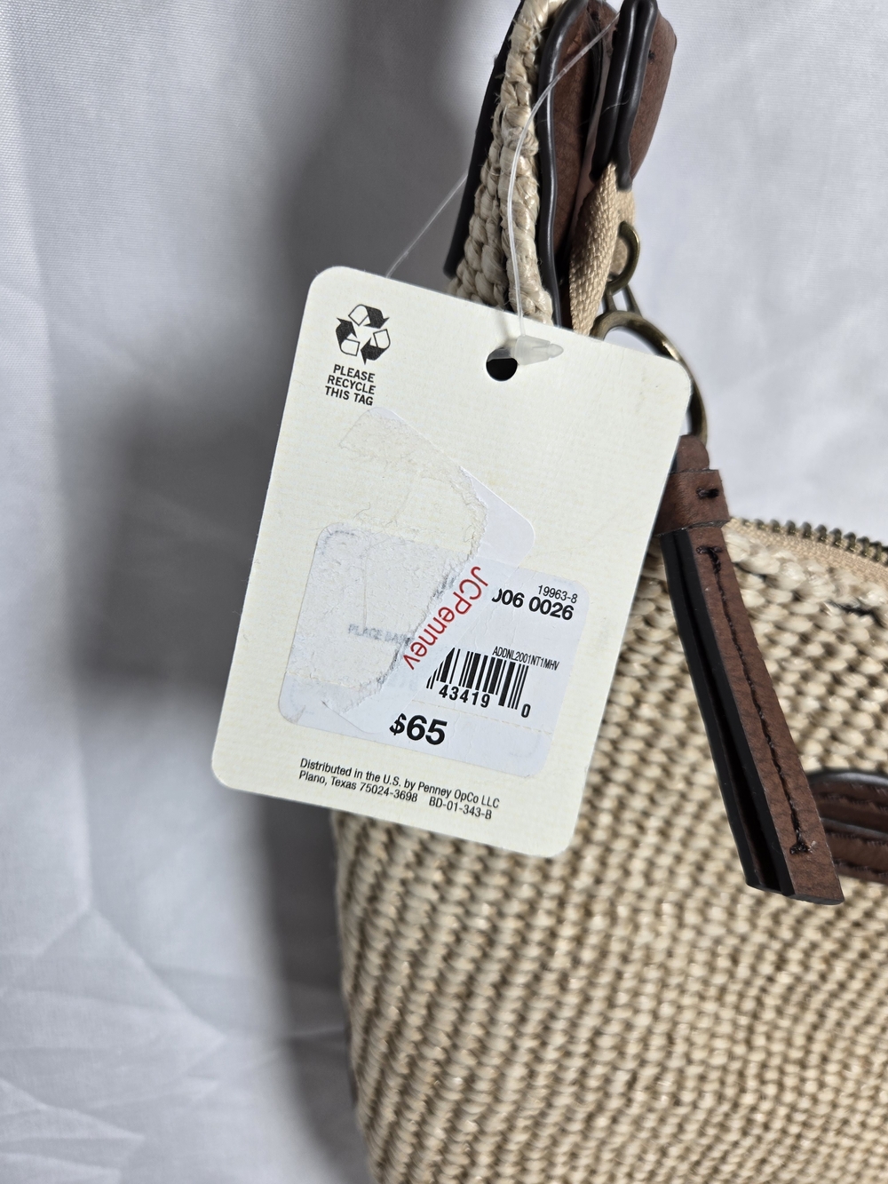 a.n.a Beige Woven Crossbody Bag with Brown Trim - Picture 2 of 6